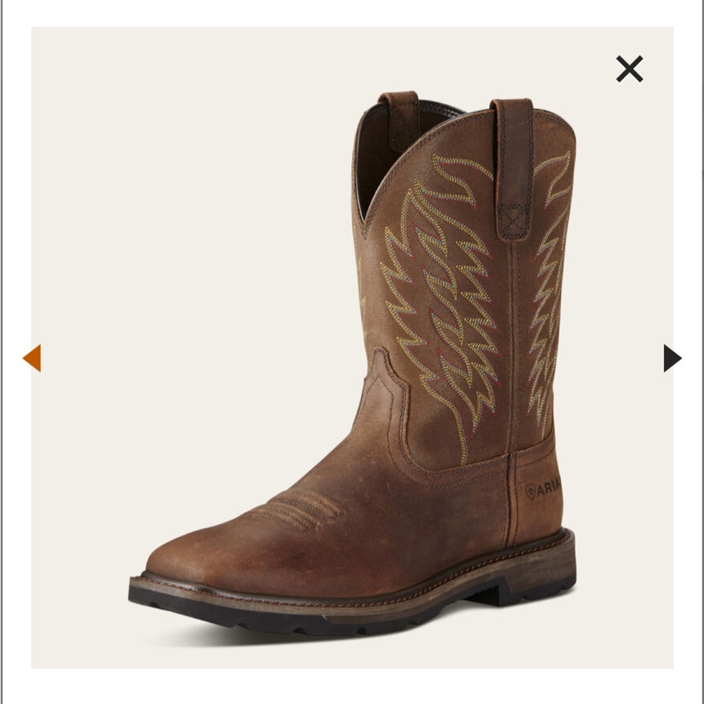 Ariat Groundbreaker square toe steel toe work boot
